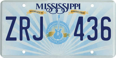 MS license plate ZRJ436