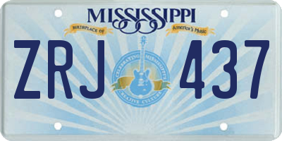 MS license plate ZRJ437