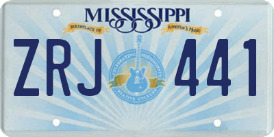 MS license plate ZRJ441