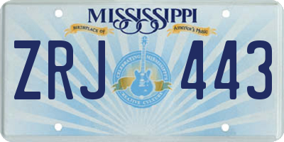 MS license plate ZRJ443