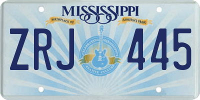 MS license plate ZRJ445