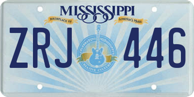 MS license plate ZRJ446