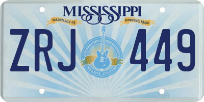 MS license plate ZRJ449