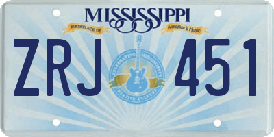 MS license plate ZRJ451