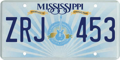 MS license plate ZRJ453