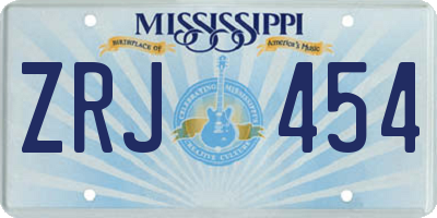 MS license plate ZRJ454