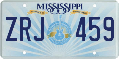 MS license plate ZRJ459