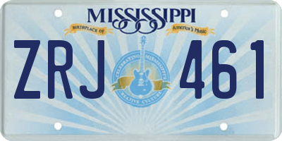 MS license plate ZRJ461
