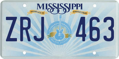 MS license plate ZRJ463