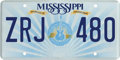 MS license plate ZRJ480