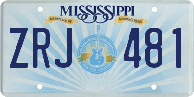 MS license plate ZRJ481