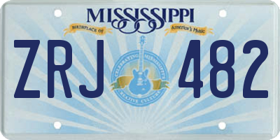 MS license plate ZRJ482
