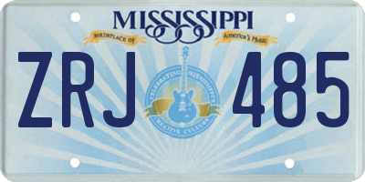 MS license plate ZRJ485
