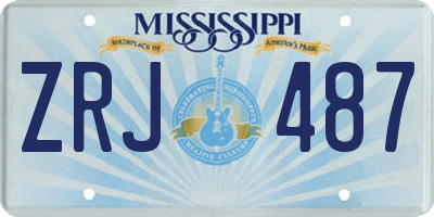 MS license plate ZRJ487