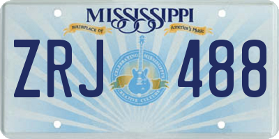 MS license plate ZRJ488
