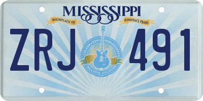 MS license plate ZRJ491