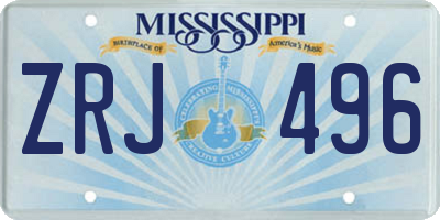 MS license plate ZRJ496