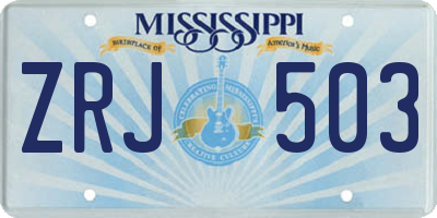 MS license plate ZRJ503