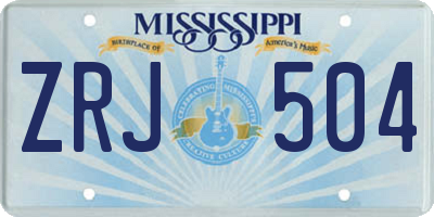 MS license plate ZRJ504