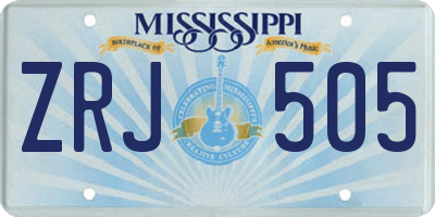 MS license plate ZRJ505