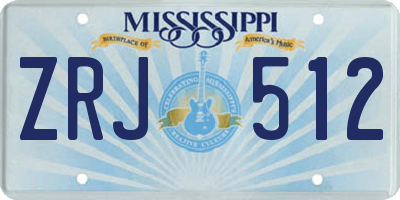 MS license plate ZRJ512