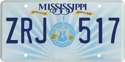 MS license plate ZRJ517