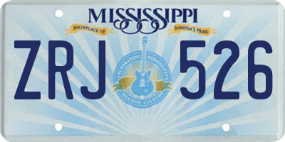 MS license plate ZRJ526