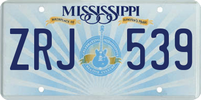 MS license plate ZRJ539
