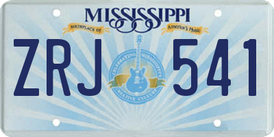 MS license plate ZRJ541