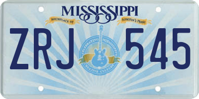 MS license plate ZRJ545