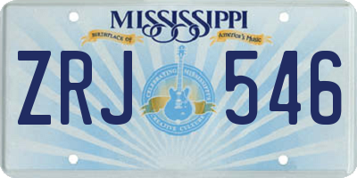MS license plate ZRJ546