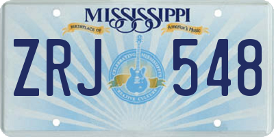 MS license plate ZRJ548