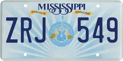 MS license plate ZRJ549