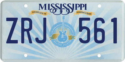 MS license plate ZRJ561