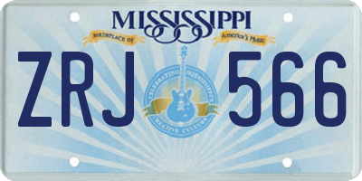 MS license plate ZRJ566
