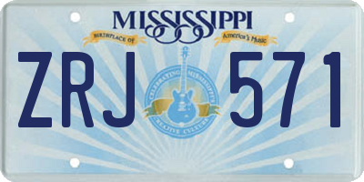 MS license plate ZRJ571