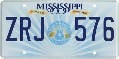 MS license plate ZRJ576