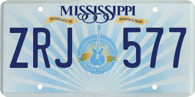 MS license plate ZRJ577