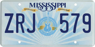 MS license plate ZRJ579