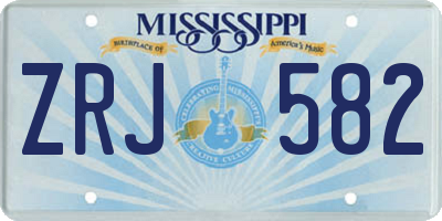 MS license plate ZRJ582