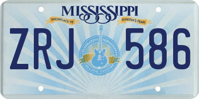 MS license plate ZRJ586