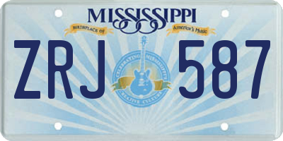 MS license plate ZRJ587