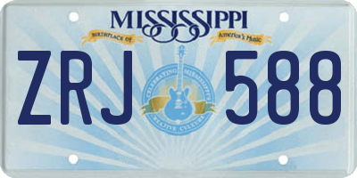 MS license plate ZRJ588