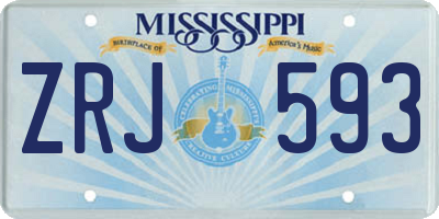 MS license plate ZRJ593