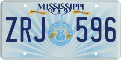 MS license plate ZRJ596
