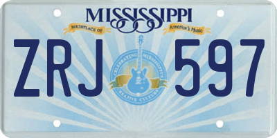 MS license plate ZRJ597