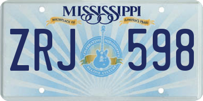 MS license plate ZRJ598