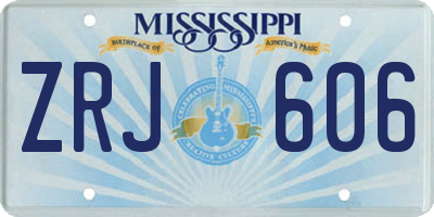 MS license plate ZRJ606