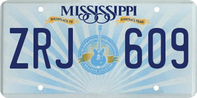 MS license plate ZRJ609