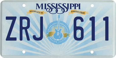 MS license plate ZRJ611